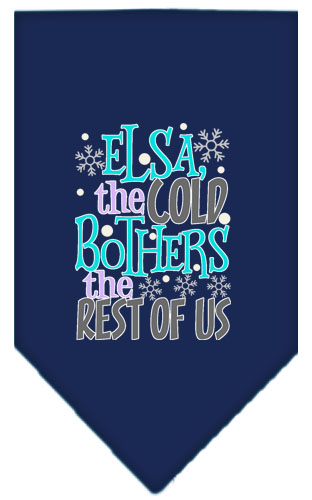 Elsa, the Cold Screen Print Bandana Navy Blue Small